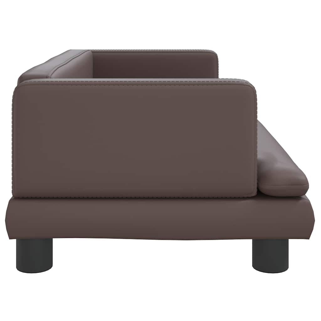 Panier pour chien marron 80x45x30 cm en cuir synthétique
