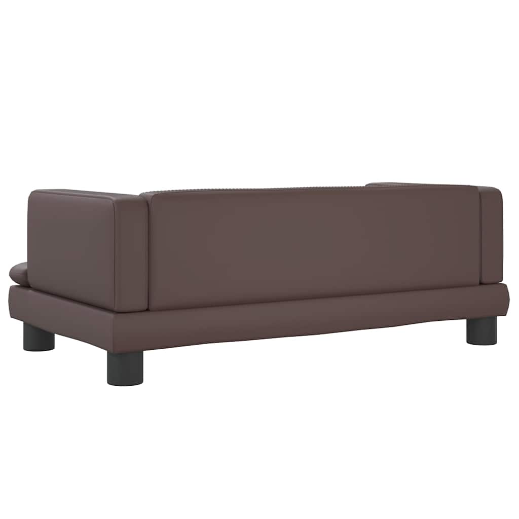 Panier pour chien marron 80x45x30 cm en cuir synthétique