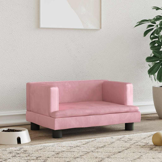 Dog bed pink 60x40x30 cm velvet