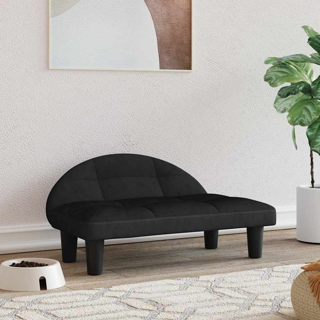 Panier pour chien noir 70x52x30 cm velours