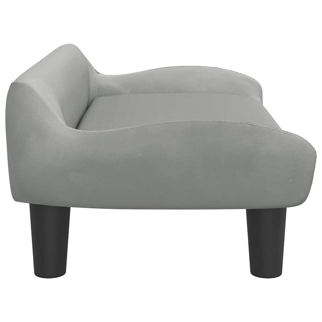 Dog bed light grey 70x40x24 cm velvet
