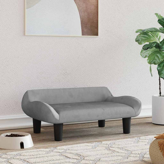 Dog bed light grey 70x40x24 cm velvet