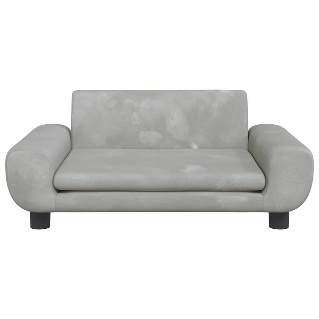 Dog bed light grey 70x45x33 cm velvet