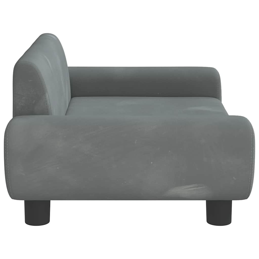 Panier pour chien gris foncé 70x45x33 cm velours