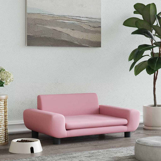Dog bed pink 70x45x33 cm velvet