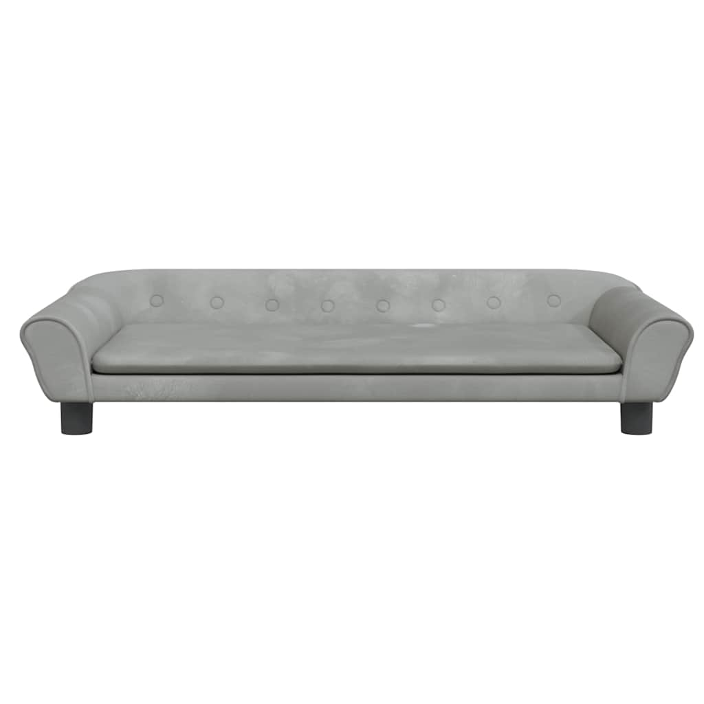 Hundebett Hellgrau 100x50x21 cm Samt