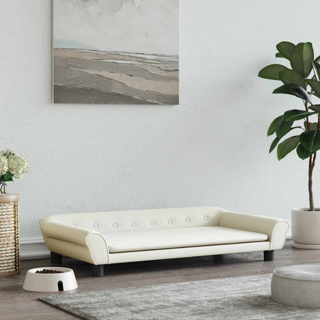 Hundebett Creme 100x50x21 cm Samt