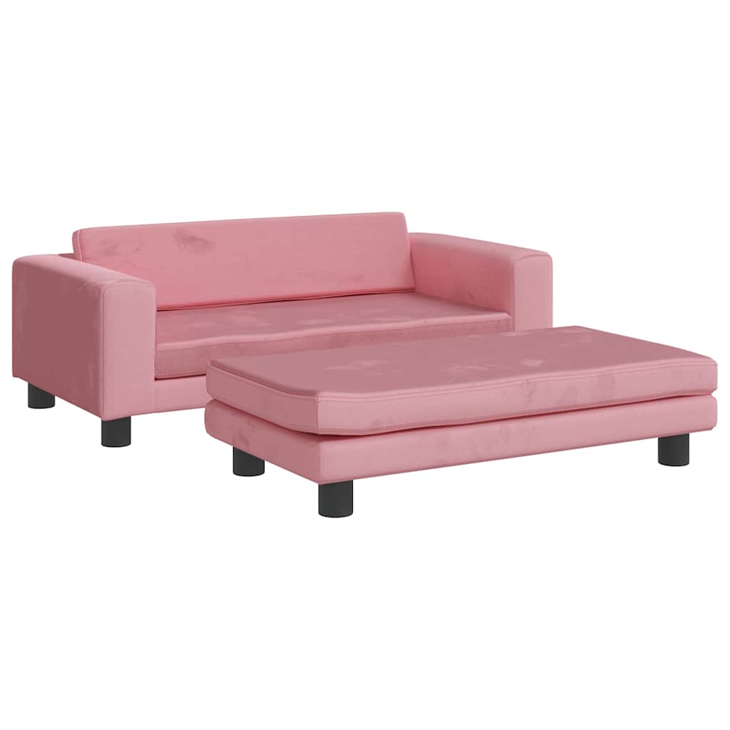 Panier pour chien avec rallonge rose 100x50x30 cm velours