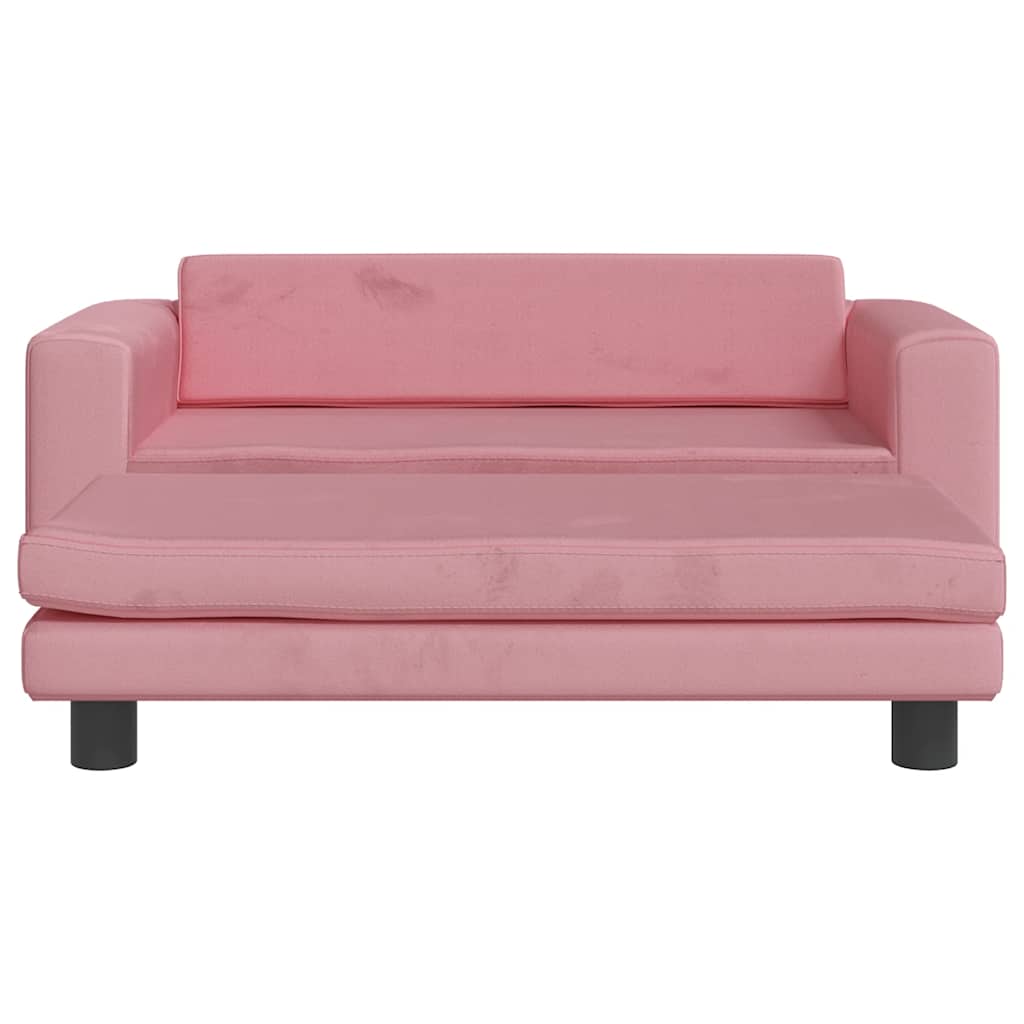 Panier pour chien avec rallonge rose 100x50x30 cm velours