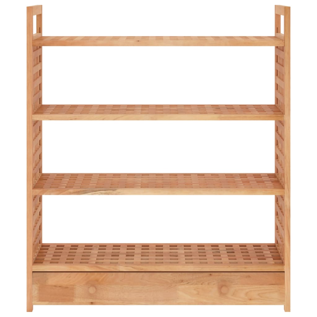 Meuble à chaussures avec tiroir 70x27x81 cm en bois de noyer massif