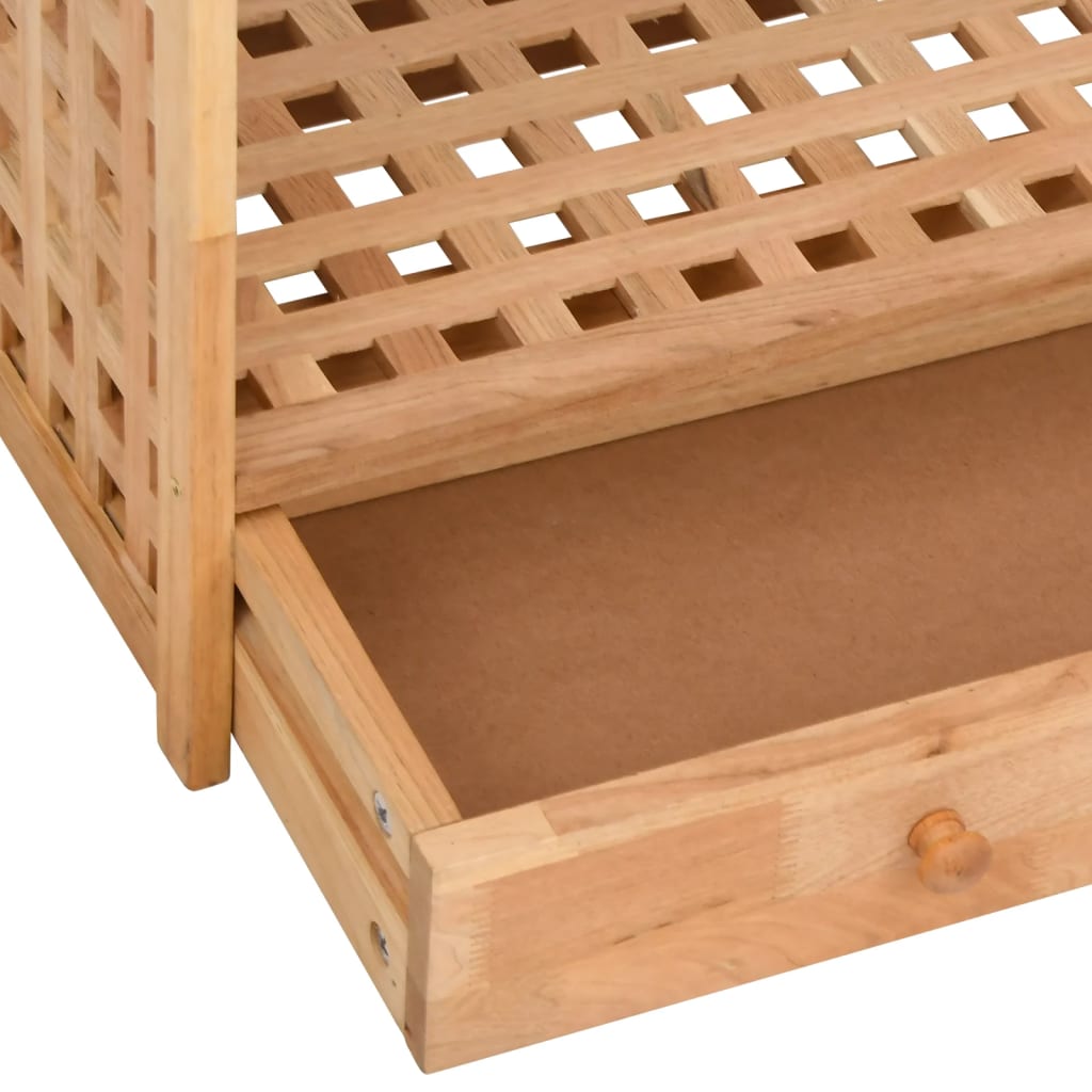 Meuble à chaussures avec tiroir 70x27x81 cm en bois de noyer massif