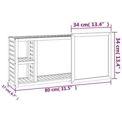Spiegelschrank 80x17x34 cm Massivholz Nussbaum