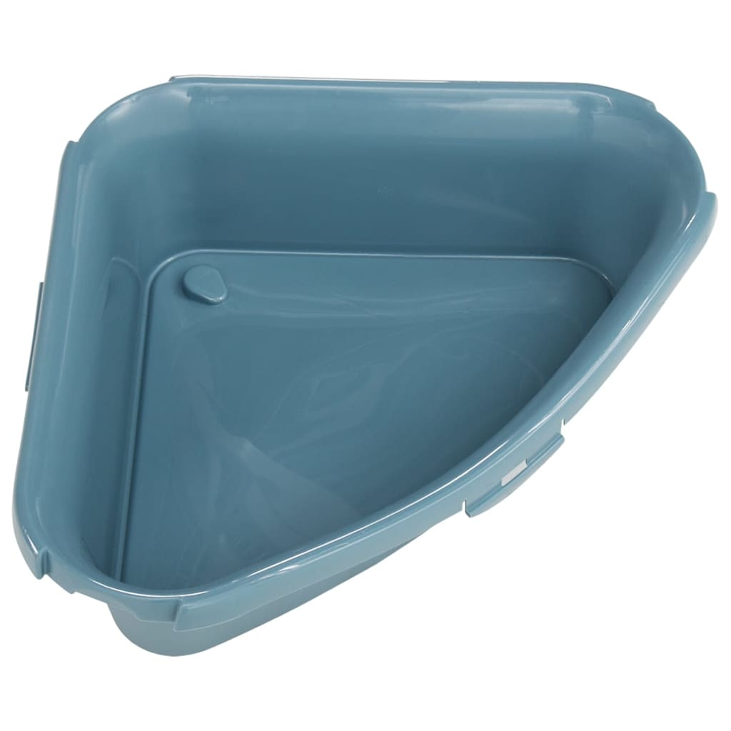 Eck-Katzenklo Weiß und Blau 56x40x14 cm PP