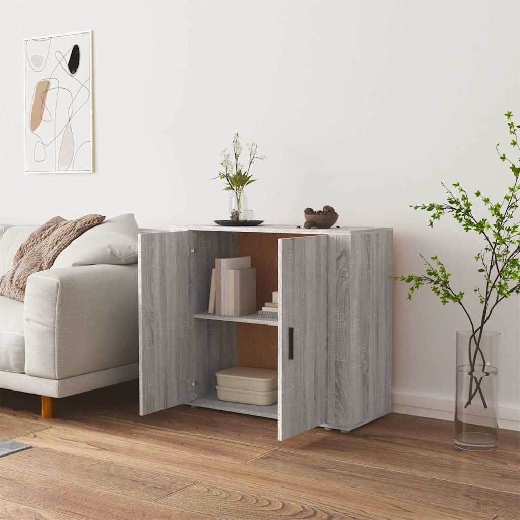 Sideboard Grau Sonoma 80x33x70 cm Holzwerkstoff