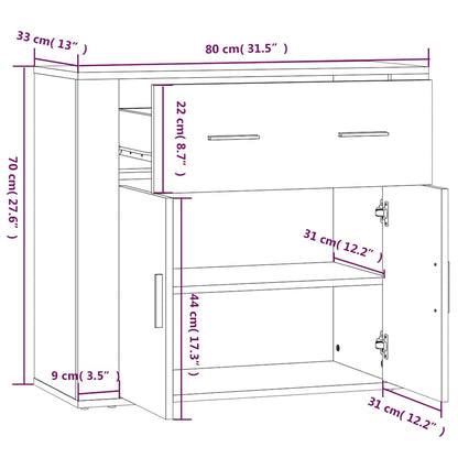 Sideboard Betongrau 80x33x70 cm Holzwerkstoff