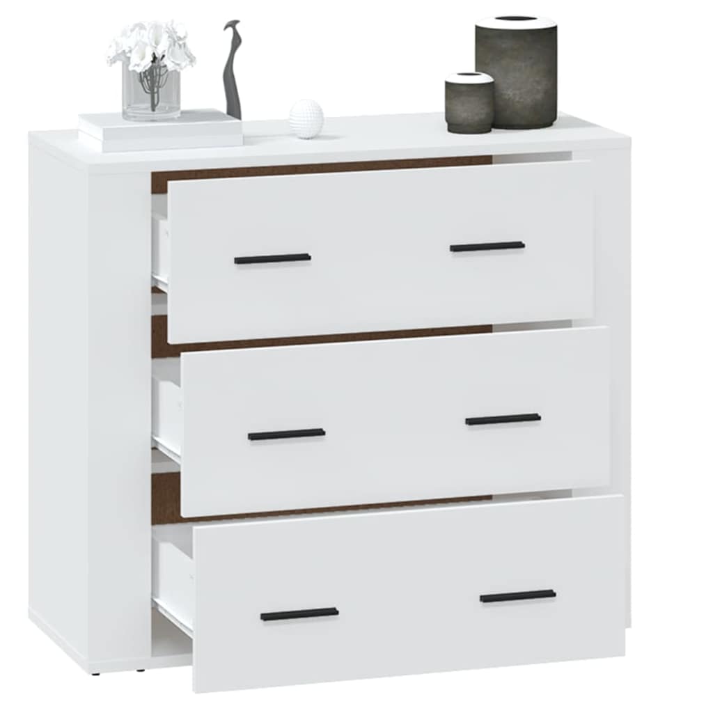 Sideboard Weiß 80x33x70 cm Holzwerkstoff
