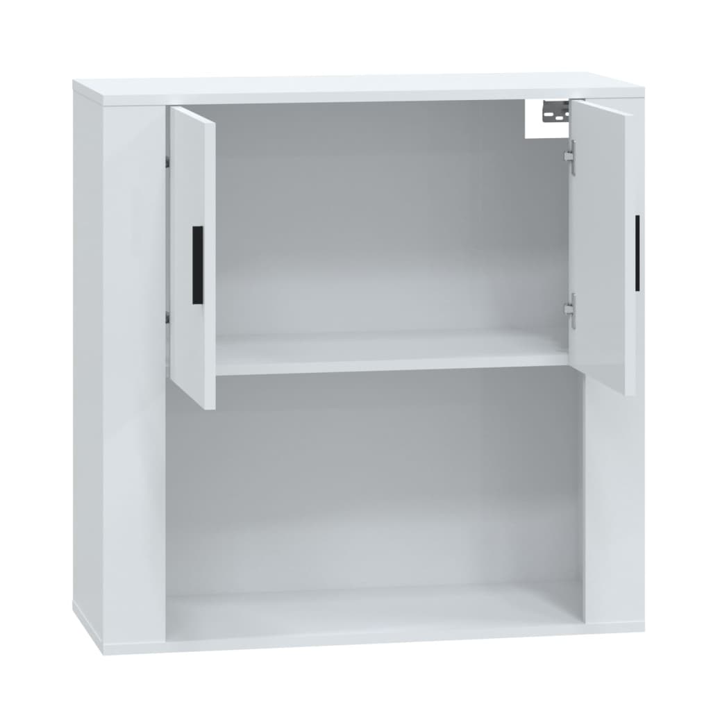 Wandschrank Hochglanz-Weiß 80x33x80 cm Holzwerkstoff