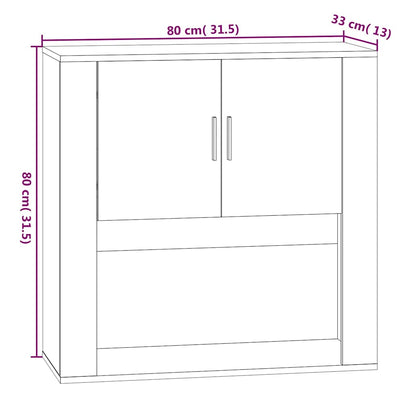 Wandschrank Sonoma-Eiche 80x33x80 cm Holzwerkstoff