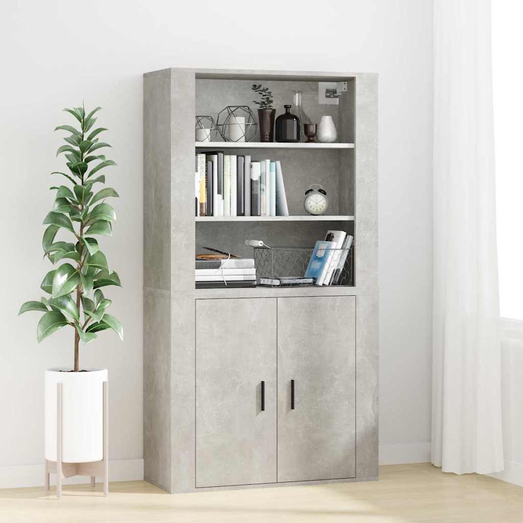 Wandschrank Betongrau 80x33x80 cm Holzwerkstoff