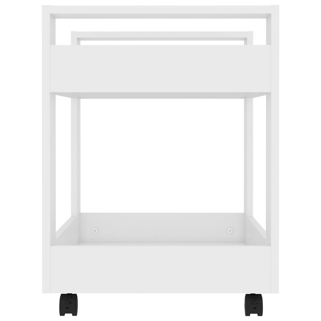 Chariot de bureau blanc 60x45x60 cm en bois