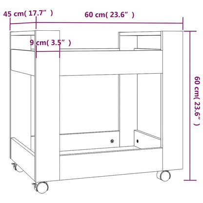 Bürowagen Weiß 60x45x60 cm Holzwerkstoff