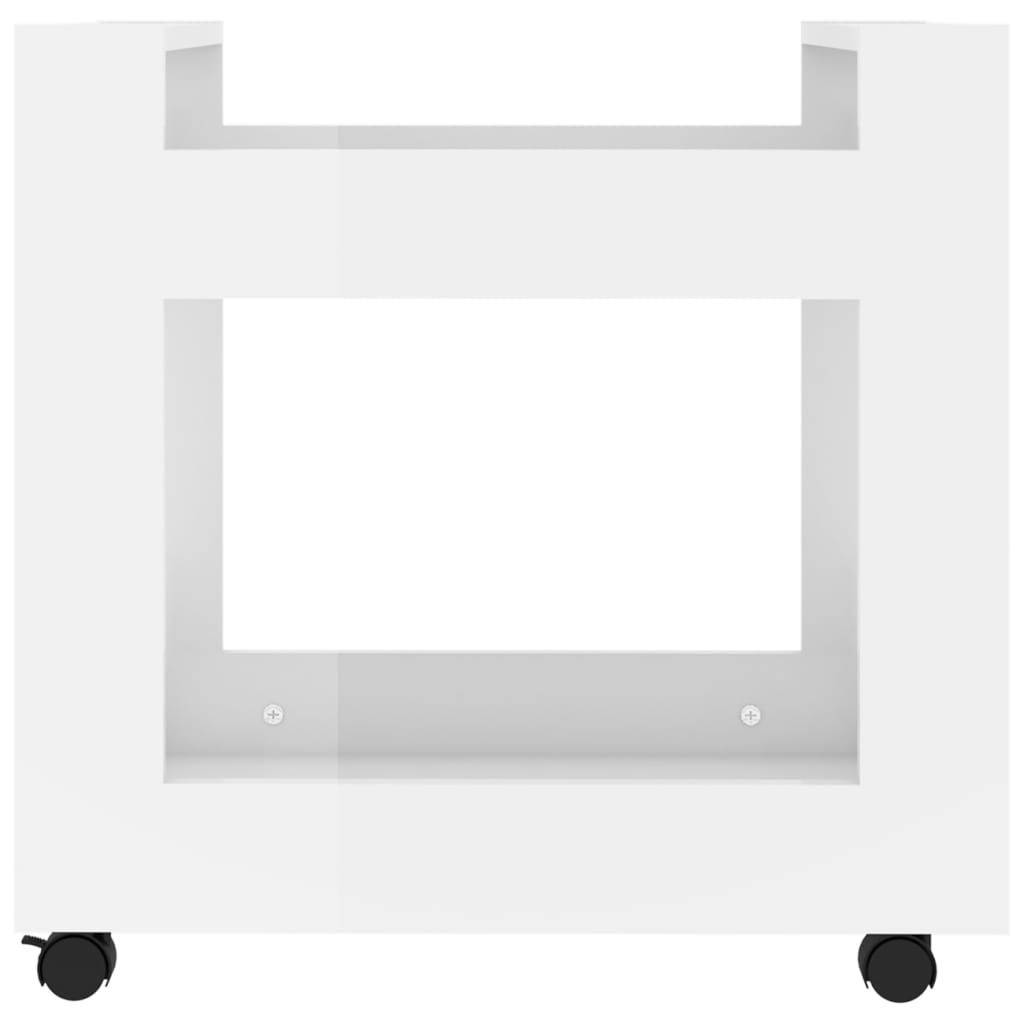 Chariot de bureau blanc brillant 60x45x60 cm en bois