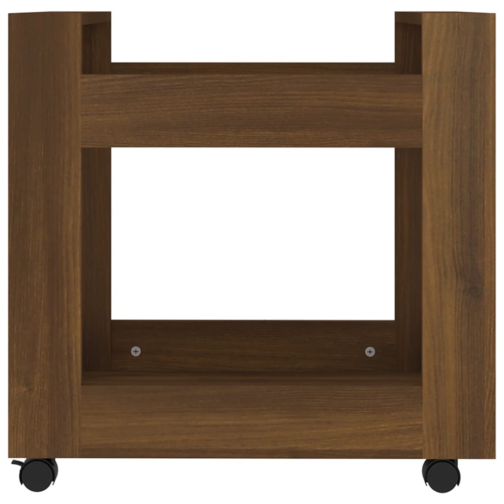 Desserte de bureau aspect chêne marron 60x45x60 cm en bois