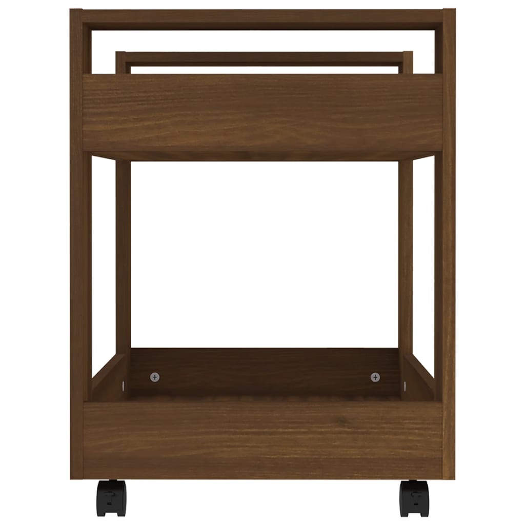 Desserte de bureau aspect chêne marron 60x45x60 cm en bois