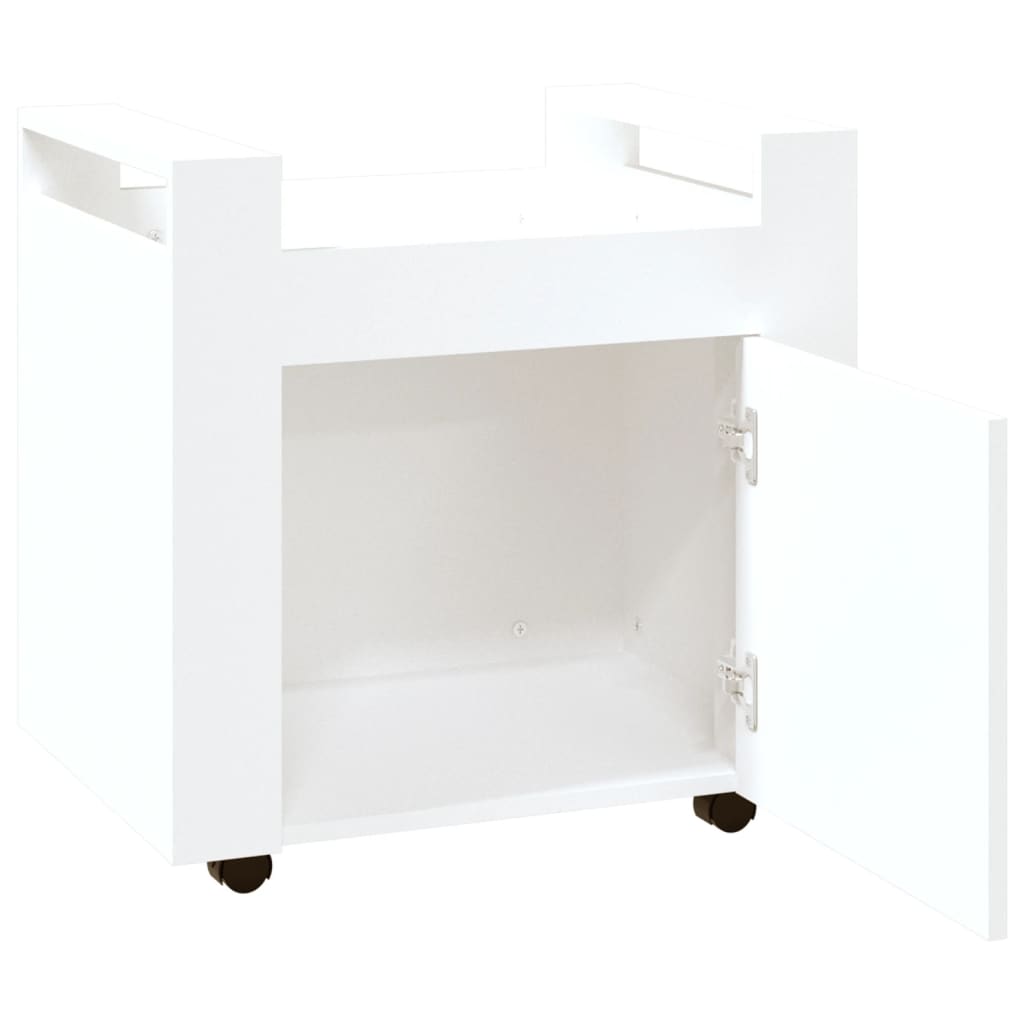 Chariot de bureau blanc 60x45x60 cm en bois