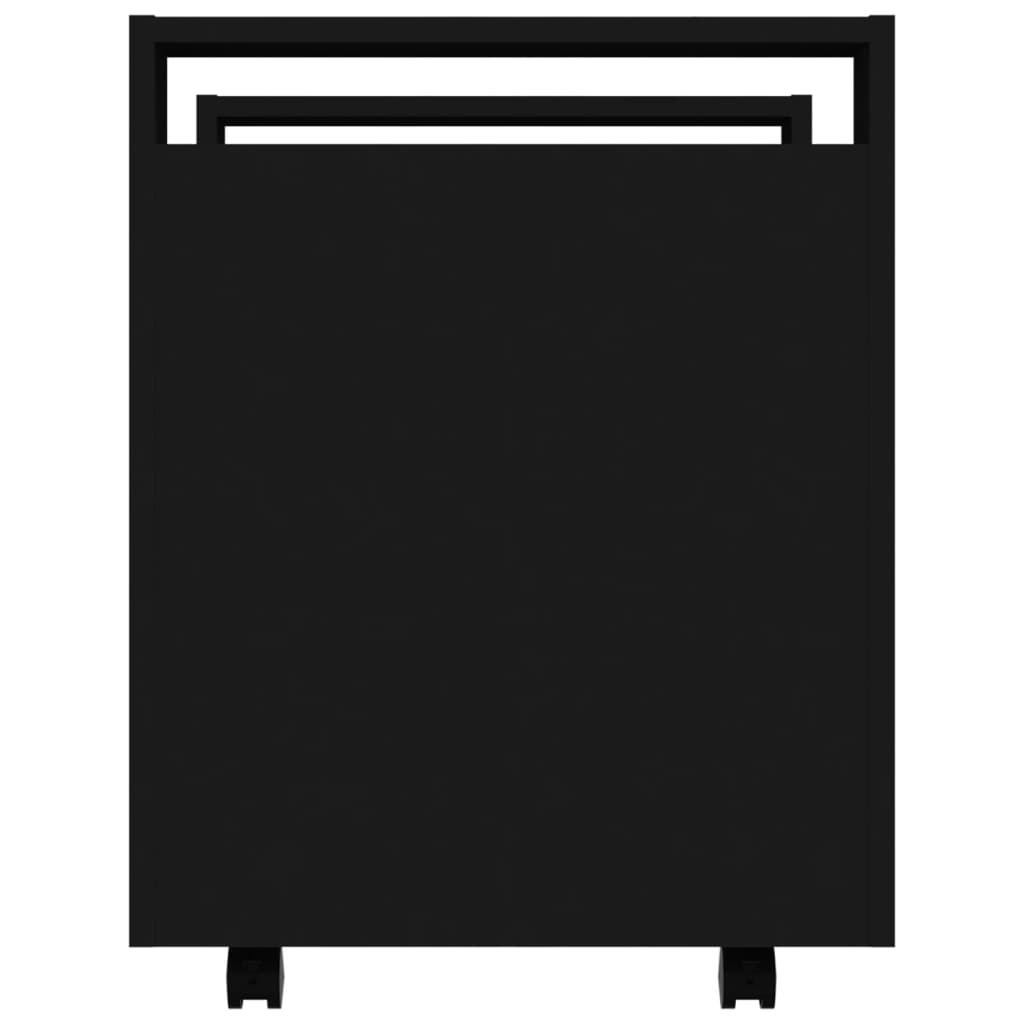 Chariot de bureau noir 60x45x60 cm en bois