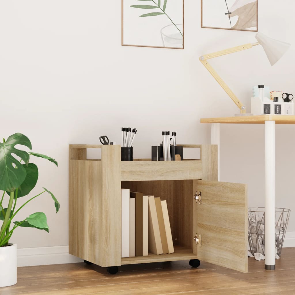 Chariot de bureau chêne Sonoma 60x45x60 cm matériau bois
