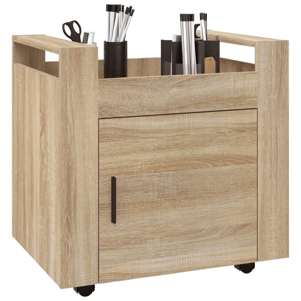 Chariot de bureau chêne Sonoma 60x45x60 cm matériau bois