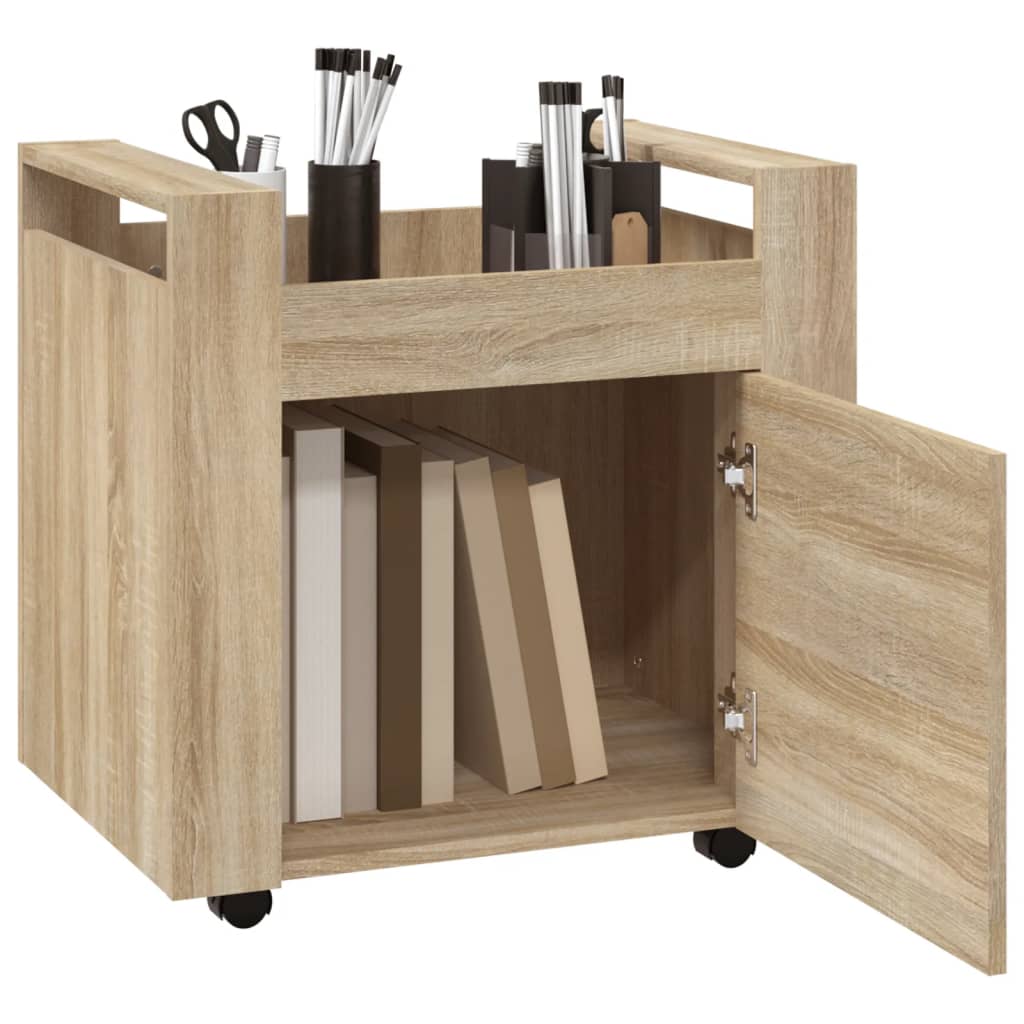 Chariot de bureau chêne Sonoma 60x45x60 cm matériau bois