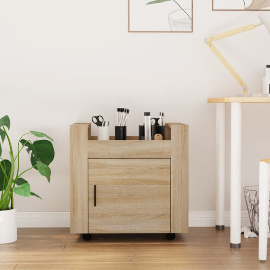 Chariot de bureau chêne Sonoma 60x45x60 cm matériau bois