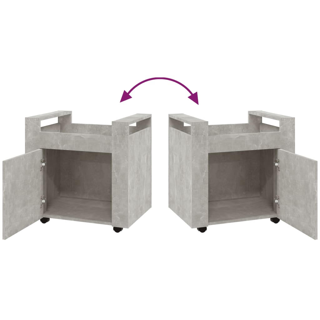 Bürowagen Betongrau 60x45x60 cm Holzwerkstoff
