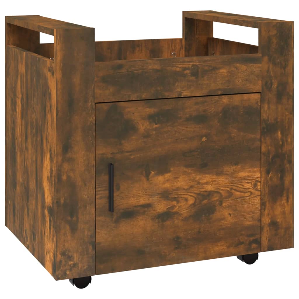 Desserte de bureau chêne fumé 60x45x60 cm matière bois