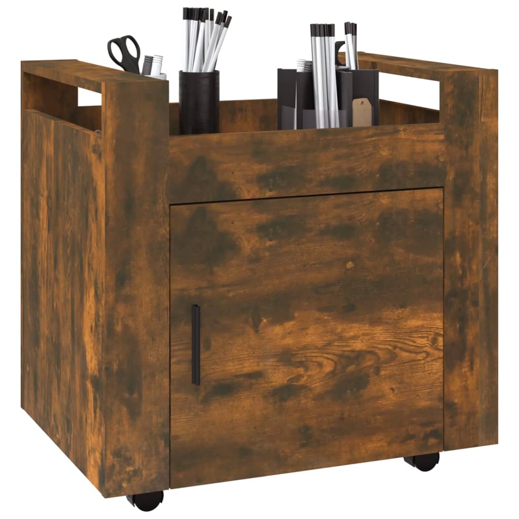 Desserte de bureau chêne fumé 60x45x60 cm matière bois