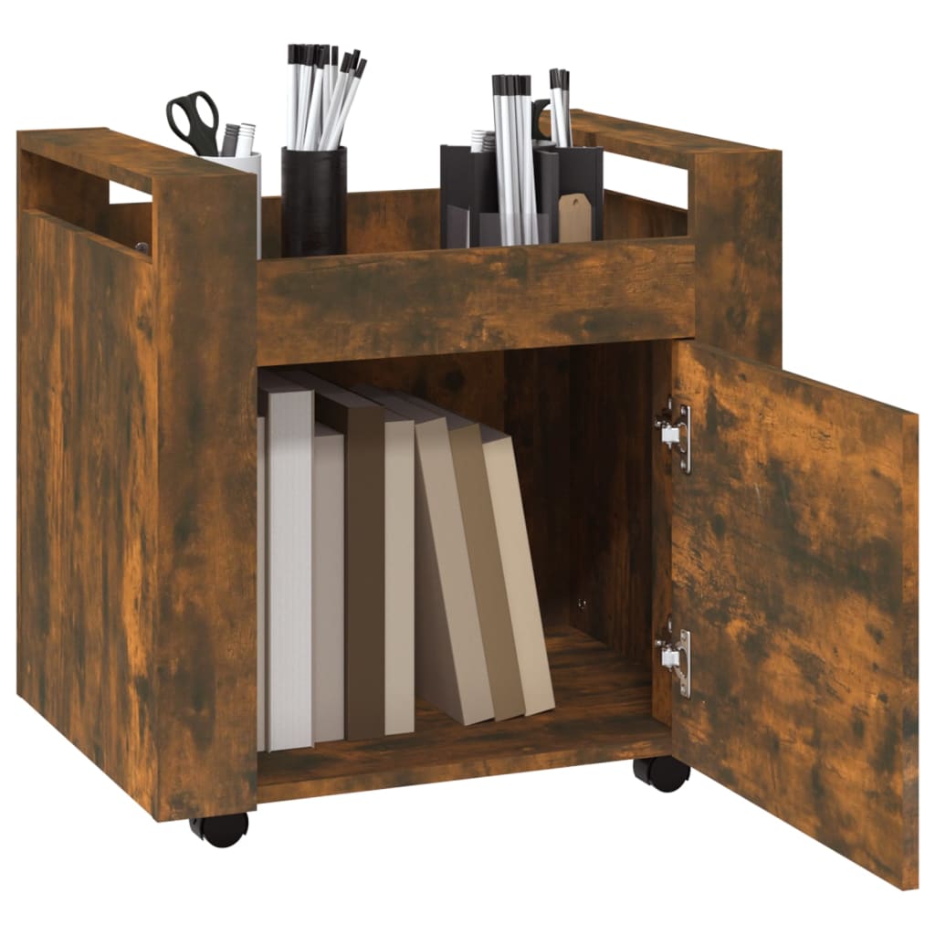 Desserte de bureau chêne fumé 60x45x60 cm matière bois