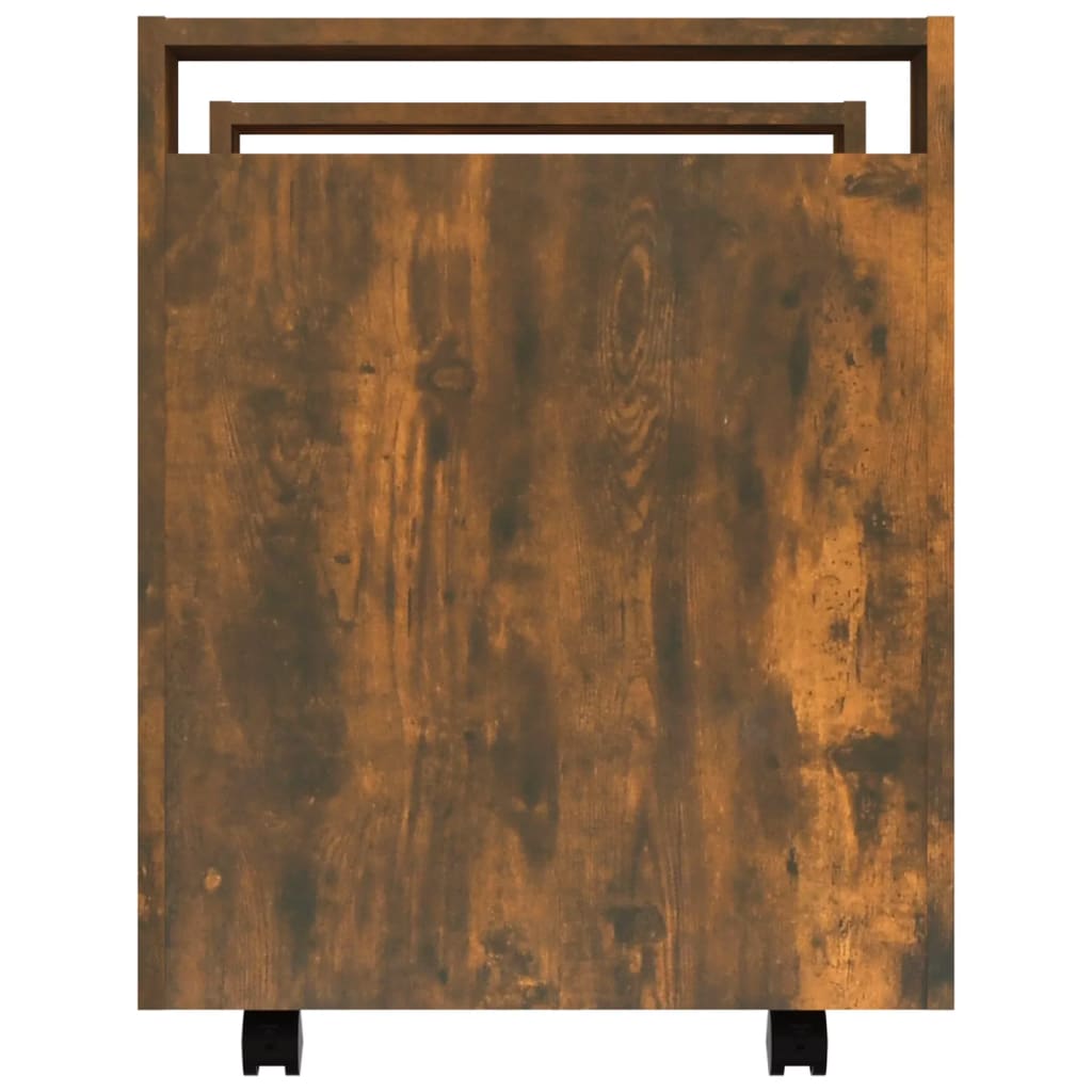 Desserte de bureau chêne fumé 60x45x60 cm matière bois