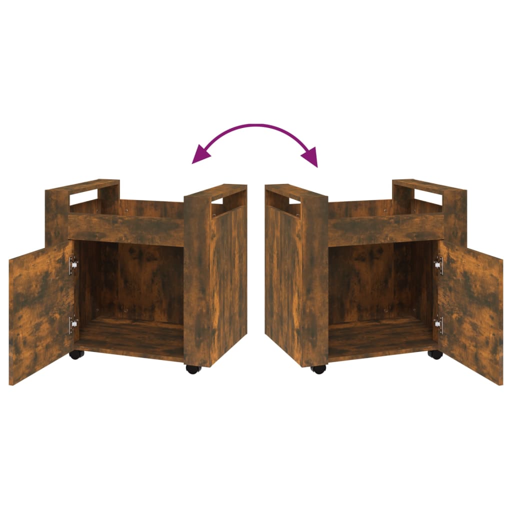 Desserte de bureau chêne fumé 60x45x60 cm matière bois