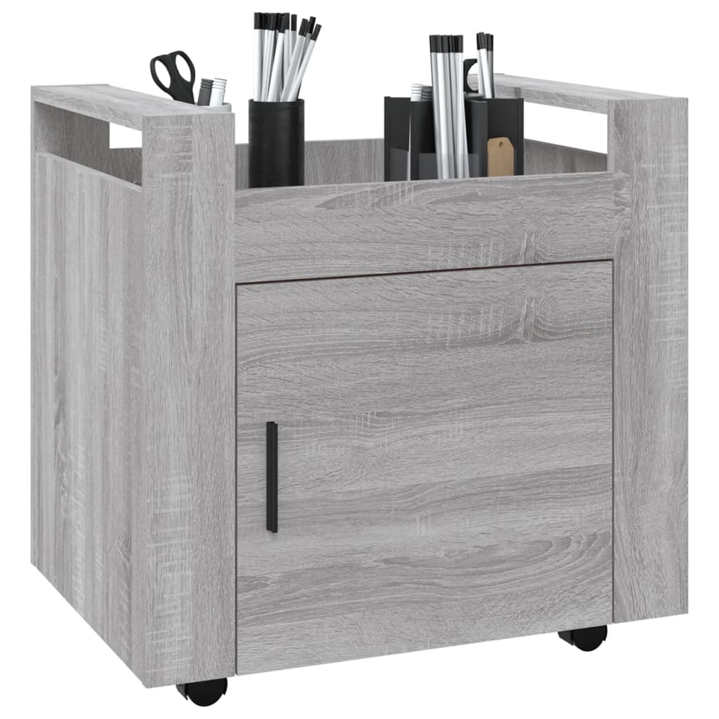 Chariot de bureau gris Sonoma 60x45x60 cm en bois