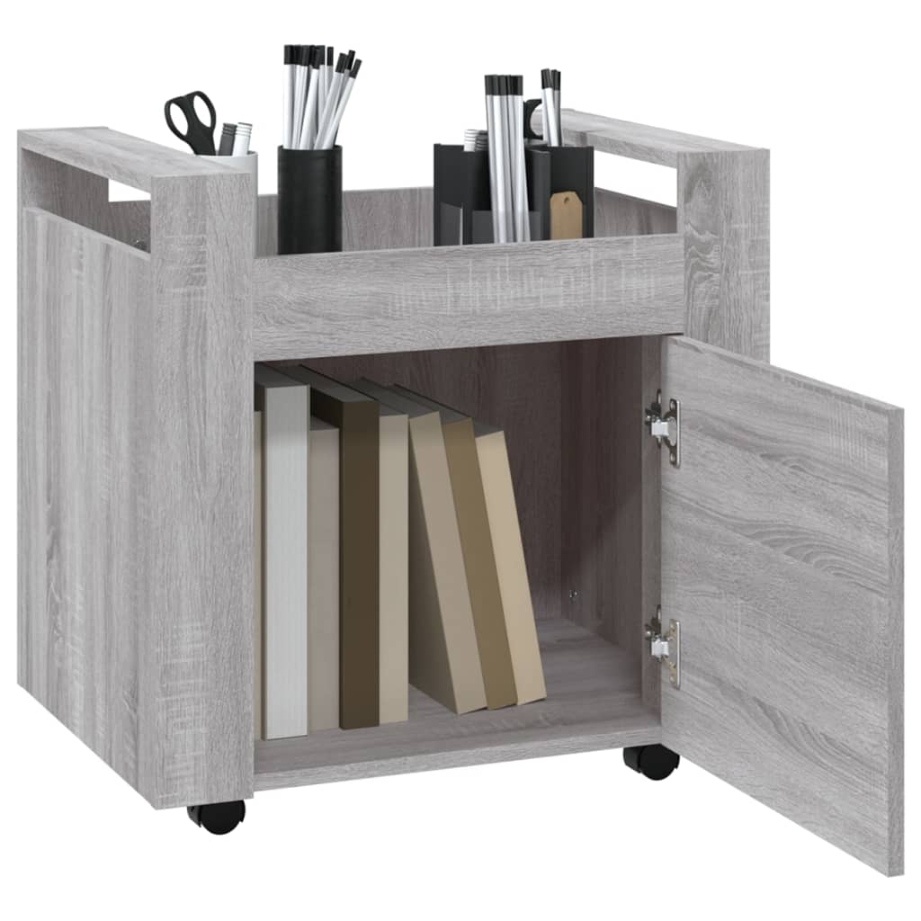 Chariot de bureau gris Sonoma 60x45x60 cm en bois