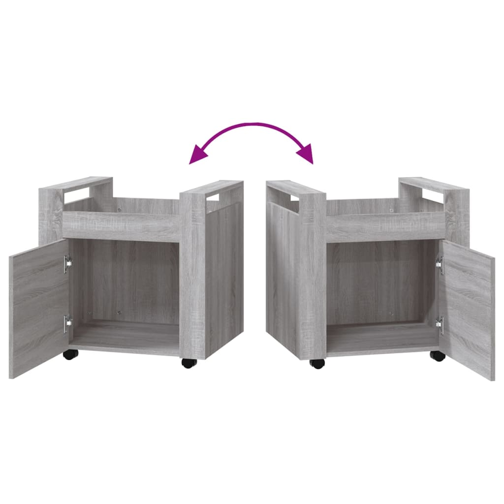 Chariot de bureau gris Sonoma 60x45x60 cm en bois