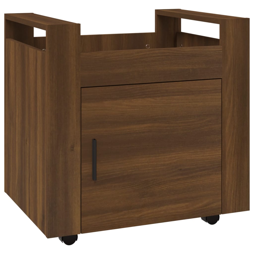 Desserte de bureau aspect chêne marron 60x45x60 cm en bois