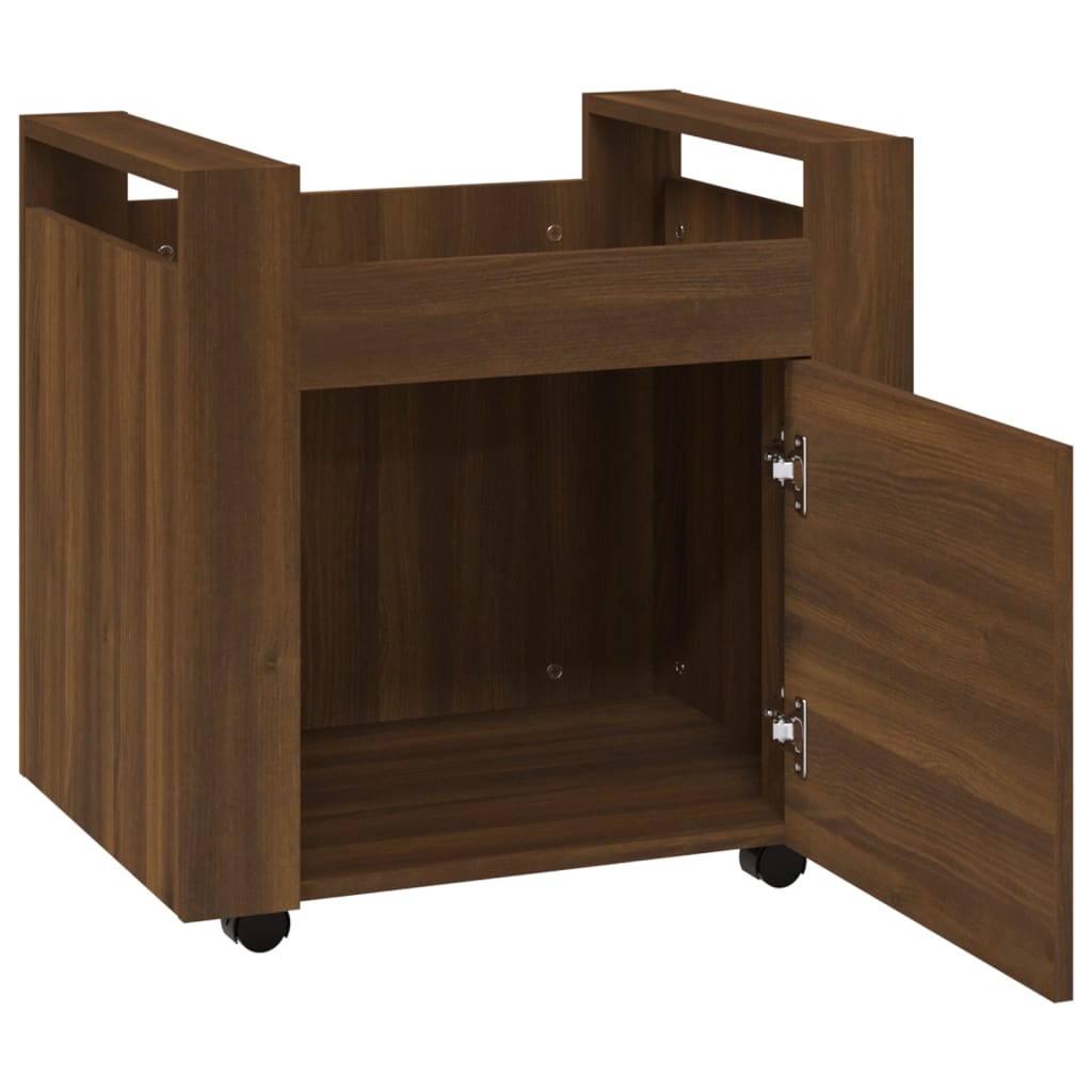 Desserte de bureau aspect chêne marron 60x45x60 cm en bois