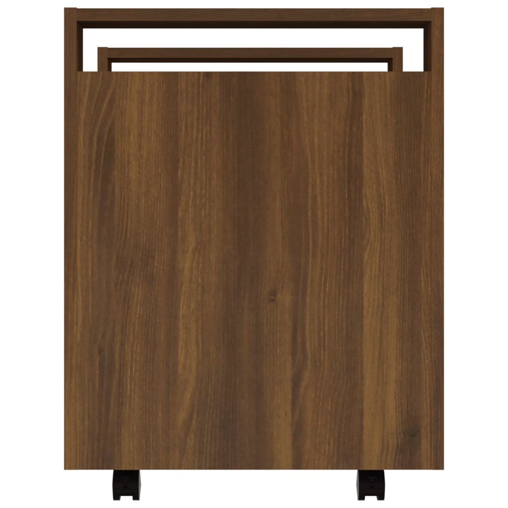Desserte de bureau aspect chêne marron 60x45x60 cm en bois