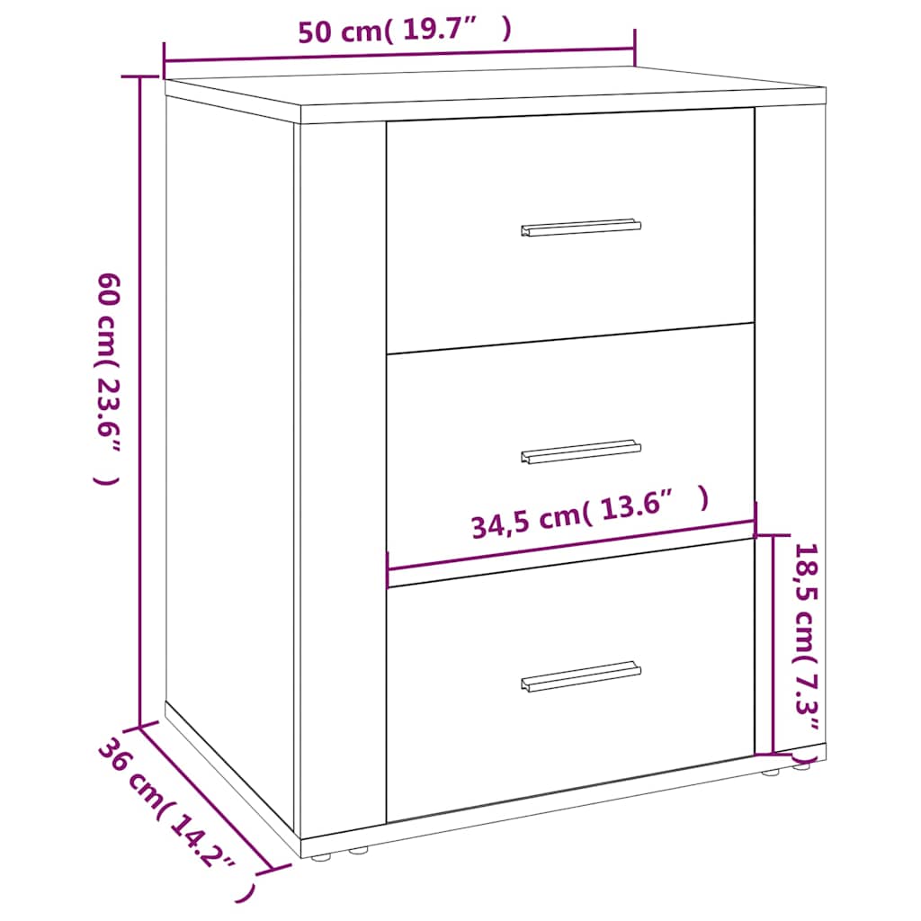 Nachttisch Sonoma-Eiche 50x36x60 cm Holzwerkstoff