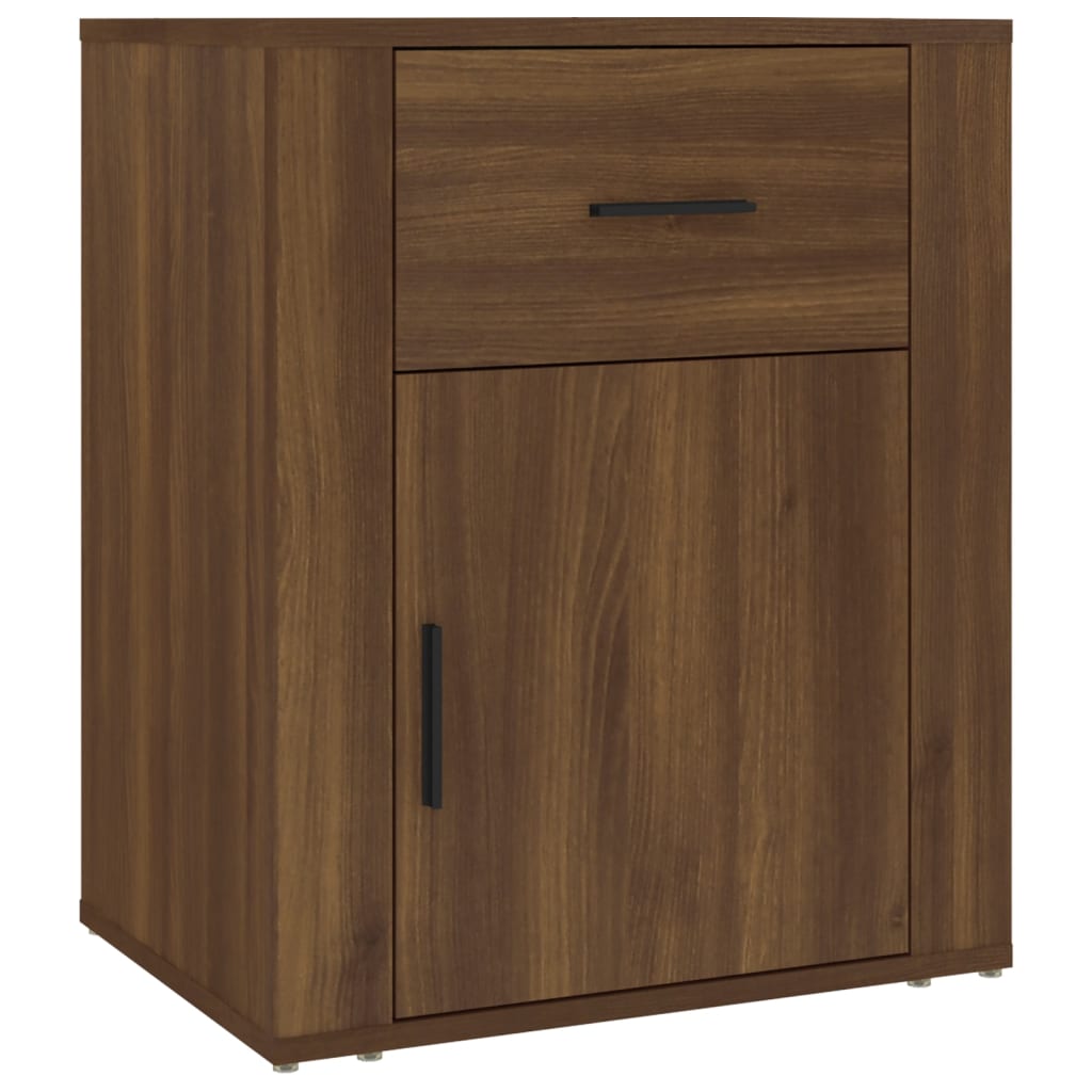 Table de chevet aspect chêne marron 50x36x60 cm en bois