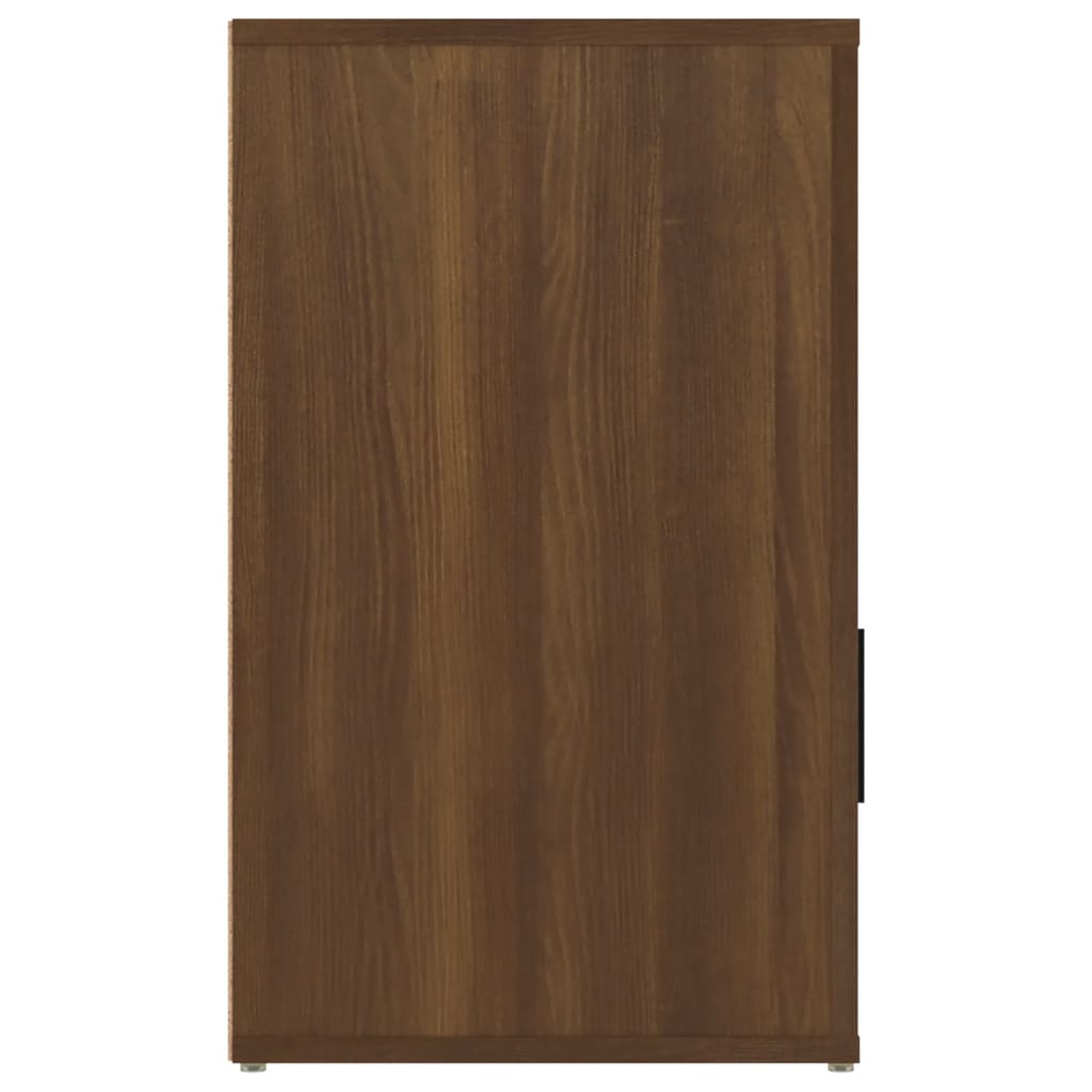 Table de chevet aspect chêne marron 50x36x60 cm en bois