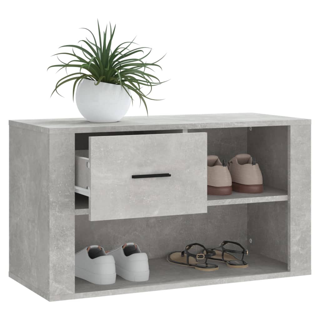 Shoe Cabinet Concrete Grey 80x35x45 cm Wood Material